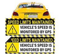 Yellow Vehicle Speed Monitored by GPS Vinyl Magnet Label 10"x3.5" Highly Reflective Speed Limits are maintained Sticker 2 Pack Car Safety Caution Sign