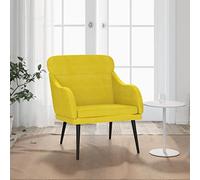Yellow Velvet Armchair - 63x76x80 cm Cozy Lounge Chair Reading Chair TV Armchair for Office and Bedroom Stylish Modern Accent Chair