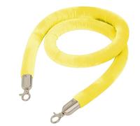 Yellow Velvet Crowd Control Barrier Rope 2-13Ft Stanchion Rope with Polished Snaps Safety Queue Barrier for Event Management Durable Black Stanchion Posts