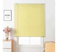 Yellow Venetian Blinds Slat Aluminium Metal Home Office Blind Thin Slats Kitchen Blinds Blackout Shutters Child Safe Home, Customisable (105×150cm)