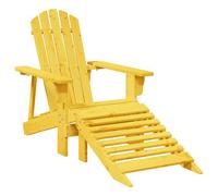 (yellow) vidaXL Adirondack Chair with Ottoman Outdoor Chair Garden Chair Solid Wood Fir