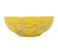 (yellow) vidaXL Countertop Basin Bathroom Sink Wash Basin Vessel Sink Round Ceramic