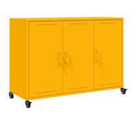 (yellow) vidaXL Sideboard Storage Cupboard Side Cabinet Highboard Mustard Yellow Steel