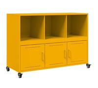 (yellow) vidaXL Sideboard Storage Cupboard Side Cabinet Highboard Olive Green Steel