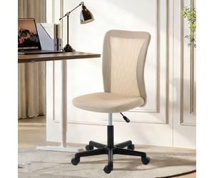 (Yellow) Vinsetto Armless Office Chair, Swivel Desk Chair w/ Adjustable Height