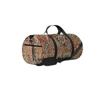 Yellow Vintage Boho Abstract Ethnic Floral Mandala Sports Bag Tote Bags Waterproof Gym Bag with Shoulder Strap Zipper 2 Side Pockets for Men and Women, Travel and Storage Shoulder Bags