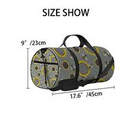 Yellow Vintage Cute Bees and Sunflower Sports Bag Tote Bags Waterproof Gym Bag with Shoulder Strap Zipper 2 Side Pockets for Men and Women, Travel and Storage Shoulder Bags