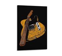 Yellow Vintage Guitar Wall Art, Retro Decor For Living Room And Music Studio Artistic Wall Mural Modern Hanging Decor Poster12x18inch(30x45cm)