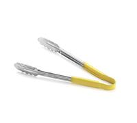 Yellow Vinyl Coated Stainless Steel Tong 12''