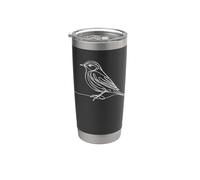 Yellow Warbler Line Art Birdwatcher Stainless Steel Insulated Tumbler