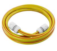 Yellow Water Hose with White Hose Connector Set - Premium Food Grade Water Hose for Caravan, Motorhome and Boat. Standard Click-Lock Type Connectors (3meter)
