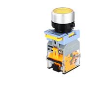 Yellow waterproof switch Yellow LED power button instantaneous reset self-locking 2/3 position 22mm with light 6V 24V 380V 10A 2NO2NC1NO1NC(2NO2NC_FIXED_380V)