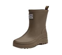 Yellow Wellies Ladies Rain Boots Garden Shoes Women Wide Mens Boots Women's Fashion Rain Thick Non Slip Wear Casual Adult Outdoor Rubber Shoes Original Refined Short (Brown,6.5)