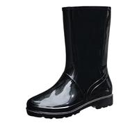 Yellow Wellies Ladies Waterproof Ankle Boots Women Gardening Shoes Winter Hiking Boots Women Rain for Garden Knee High Rain Shoes with Comfort Insole Non Slip Tall Commercial(Black,5.5)