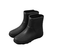 Yellow Wellies Ladies Waterproof Boots Gardening Shoes Women Work Booth 2024 Men's Fashion Temperament England Rain Boots Mid Calf Non Slip Wear Water Shoes Cold Weather Work Men (Black,5.5)