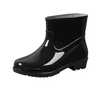 Yellow Wellies Ladies Waterproof Womens Boots Garden Shoes Women Winter Boots Buckle Toe Shoe Rain Round Heeled Middle Women Water Proof Boot (Black,4.5)