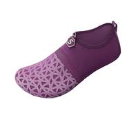 Yellow Wellies Waterproof Boots for Women UK Garden Shoes Plain Zipper Shoes Water Socks for Beach Pool Swim River Yoga Women Men All Weather Work Boots (Purple,6)