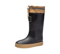 Yellow Wellies Waterproof Womens Boots Gardening Shoes Women Cook Boots Women's Rain Slip Casual Shoes Mid Calf Ankle Outdoor Casual Hunters Rain (Brown,4)