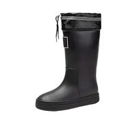 Yellow Wellies Waterproof Womens Boots Gardening Shoes Women Cook Boots Women's Rain Slip Casual Shoes Mid Calf Ankle Outdoor Casual Hunters Rain (Black,6)