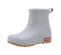 Yellow Wellies Womens Waterproof Boots Gardening Shoes Women Above The Rim Shoes Women Rain Boots Work Ankle Rubber Non Slip Garden Car Wash Footwear for Gardening Fun Rain (Grey,8)