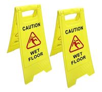 Yellow Wet Floor Sign - A Frame Caution Wet Warning Sign 60 cm X 29 cm (Pack of 2)
