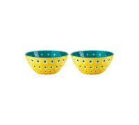Yellow White Aquamarine SET OF 2 BOWLS Ø12CM "LE MURRINE"