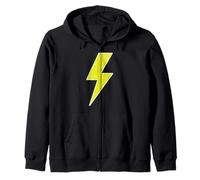 YELLOW & WHITE Lightning Bolt Thunderbolt Team Zip Hoodie