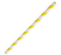 Yellow & White Paper Straws 8inch-Pack of 250