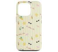 Yellow White Stripes Gelato La Dolce Vita Summer Vibes Case for iPhone 13 Pro