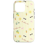 Yellow White Stripes Gelato La Dolce Vita Summer Vibes Case for iPhone 16 Pro