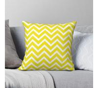 Yellow White Zig Zag Pillowcase Polyester Linen Velvet Pattern Zip Decorative Throw Pillow Case Car Cushion Cover