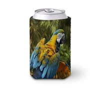 Yellow Wings Blue Parrot Cup Sleeve Reusable Insulator Mug Sleeves Slim Personalized Cooler Drink Sleeve Soft Stylish Iced Coffee Sleeves for McDonald Hot Fishing Picnic