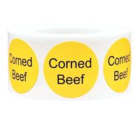 Yellow with Black Corned Beef Circle Dot Adhesive Stickers, 1 Inch Round Labels, 500 Total Stickers
