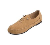 Yellow Womens Plus Size Comfort Loafers Round Toe Closed Toe Low Heel Flat Solid Hue Free 2026