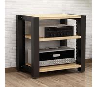Yellow Wooden AV Media Stand for CD Player Stereo Components & Game Consoles - Entertainment Storage Cabinet DVD Player Tower H60cm Height Stylish Home Decor