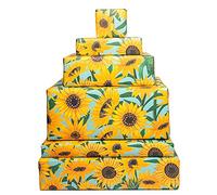 Yellow Wrapping Paper for Women - (x6) Sheets Sunflower Wrap - Luxury Gift Wrap for Women - Birthday Easter - Female Friends - Gifts for 50th - Floral - Flowers Dayspring - Recyclable - By Central 23
