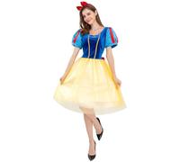 Yellow,XL,Adult Fairy Tale Princess Costumes Women's Snow White Costume Cosplay Carnival Halloween Dress
