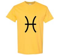 (Yellow, XL) Pisces Fish Zodiac Horoscope Astrological Symbol Men T Shirt Tee Top