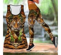 (yellow, XS) The Mighty Tiger Print Yoga Outfit For Women Fashion Workout Leggings Fitness Sports Casual Yoga Pants