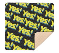Yellow Yes Soft Thick mat for Baby to Play on Floor for Indoor Outdoor Comfortable foldablummy Time Mat for Babies Infants Toddlers, 50'' x 50''gimnasio para Bebes recien