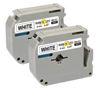 Yellow Yeti 2 Label Tapes M K221 MK221 MK-221BZ Black on White 9mm x 8m Compatible with Brother P-Touch BB-4 PT-55 PT-65 PT-70 PT-80 PT-85 PT-90 PT-M95 PT-100 PT-110 Label Makers