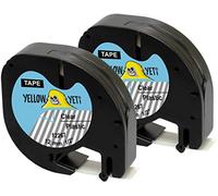 Yellow Yeti 2 Plastic Label Tapes 12267 S0721530 S0721550 Black on Clear 12mm x 4m Compatible with LetraTag LT-100H LT-100T LT-110T QX50 XR XM 2000 Plus Label Makers