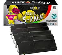 YELLOW YETI 5 Compatible Toner Cartridges for use with Dell C2660dn C2665dn C2665dnf | 593-BBBU 6,000 Pages 593-BBBT 593-BBBS 593-BBBR 4,000 Pages