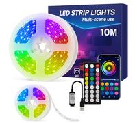 YELLOW YETI Led Strip Light,Led Light Strips with 44-Keys Remote, 5050 RGB Light Strip,12 LEDs/M DIY Cuttable Flexible LED Tape for Bedroom, TV Backlight, Gaming Room, Home Decoration (5M*2)