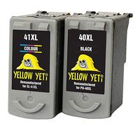 YELLOW YETI PG-40 CL-41 compatible with Canon Ink Cartridges (Black, Colour) Pixma iP2600 MP140 MP460 iP1800 iP1900 iP2500 MP190 MP210 MP220 MP170 MP180 MP160 MP450 MP470 MP150 MX300 MX310 iP1600