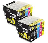 YELLOW YETI Replacement for Brother LC985 Ink Cartridges compatible with Brother DCP-J315W DCP-J125 DCP-J140W DCP-J515W MFC-J415W MFC-J220 MFC-J265W MFC-J410 (4 Black + 2 Cyan + 2 Magenta + 2 Yellow)