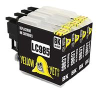 YELLOW YETI Replacement for Brother LC985 LC985BK Black Ink Cartridges compatible with Brother DCP-J315W DCP-J125 DCP-J140W DCP-J515W MFC-J415W MFC-J220 MFC-J265W MFC-J410
