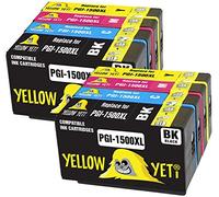 YELLOW YETI Replacement for Canon PGI-1500XL PGI-1500 XL Ink Cartridges compatible with Canon MAXIFY MB2050 MB2350 MB2750 MB2150 MB2155 MB2755 (2 Black + 2 Cyan + 2 Magenta + 2 Yellow)