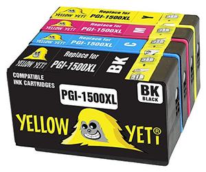 YELLOW YETI Replacement for Canon PGI-1500XL PGI-1500 XL Ink Cartridges compatible with Canon MAXIFY MB2050 MB2350 MB2750 MB2150 MB2155 MB2755 (1 Black + 1 Cyan + 1 Magenta + 1 Yellow)