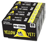 YELLOW YETI Replacement for Canon PGI-1500XL PGI-1500XLBK Black Ink Cartridges compatible with Canon MAXIFY MB2050 MB2350 MB2750 MB2150 MB2155 MB2755